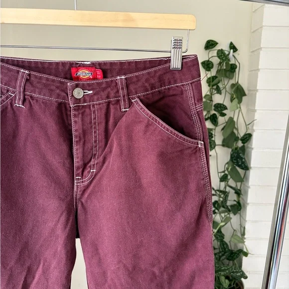 Dickies Women’s Relaxed Fit Carpenter Pants Maroon Burgundy Discontinued Color - Picture 3 of 7